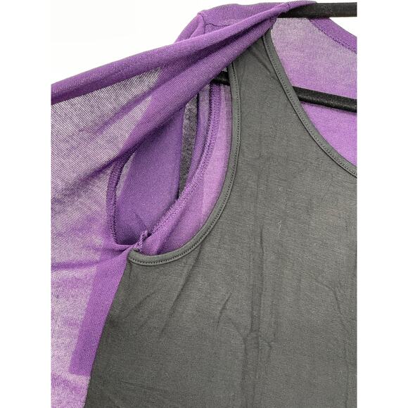 Always Indigo Purple Cardigan Sweater with Black Tank Top Womens Small NEW - Picture 4 of 12